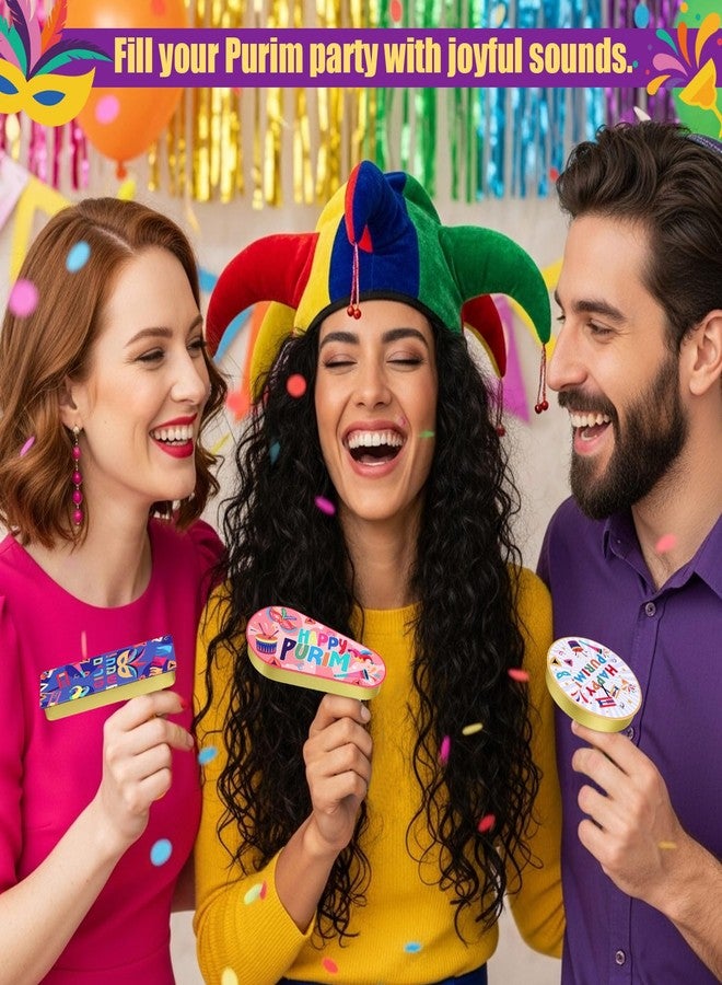 Lukmaa 60 Pcs Metal Purim Gragger Noise Makers for Sporting Event Colorful Party Noise Makers Bulk Novelty Assorted Purim Gragger Party Favor for Holiday, Football Games, Pep Rally Supplies (Stylish) - Image 2